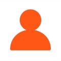 Orange icon of a person