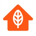 Eco home icon in orange